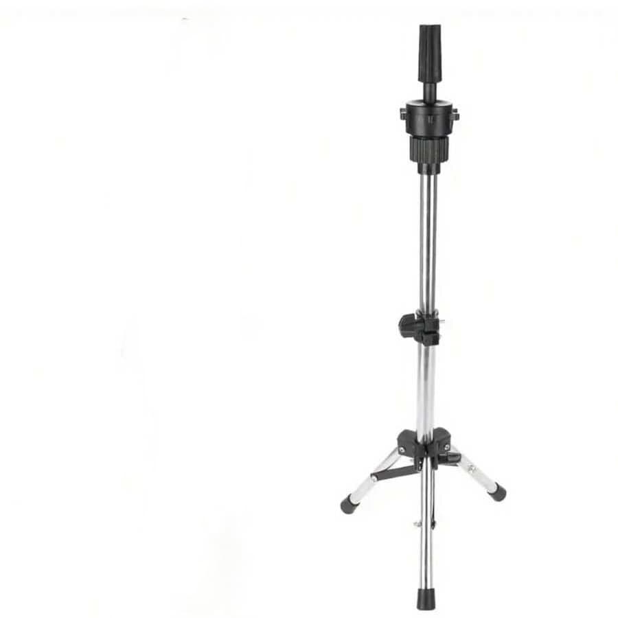 TEMU Adjustable Mini Mannequin Head Stand - -21.8 Inch Height, 360° Rotation, Anti-slip Base For Wig Training, , And Styling Practice