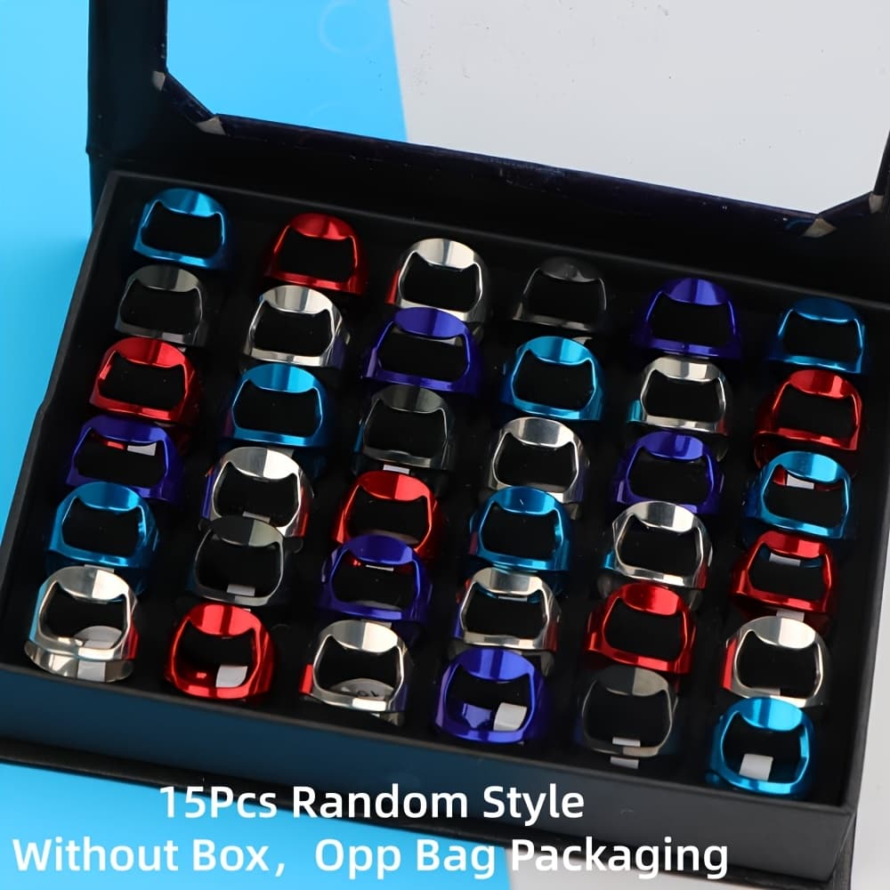 TEMU 15pcs/lot Fashionable Unique Stainless Steel Bottle Opener For Men Women, , Suitable For Bars, Restaurants, Beverage Tools, Accessories Without Box Random Style