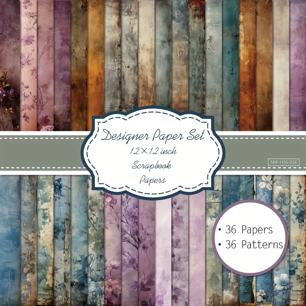 TEMU 36 Sheets 12"x12" Cottagecore Paper - Pressed Wildflowers & , Aesthetic Journal Decoration, Planner Sticker Background Paper Pack