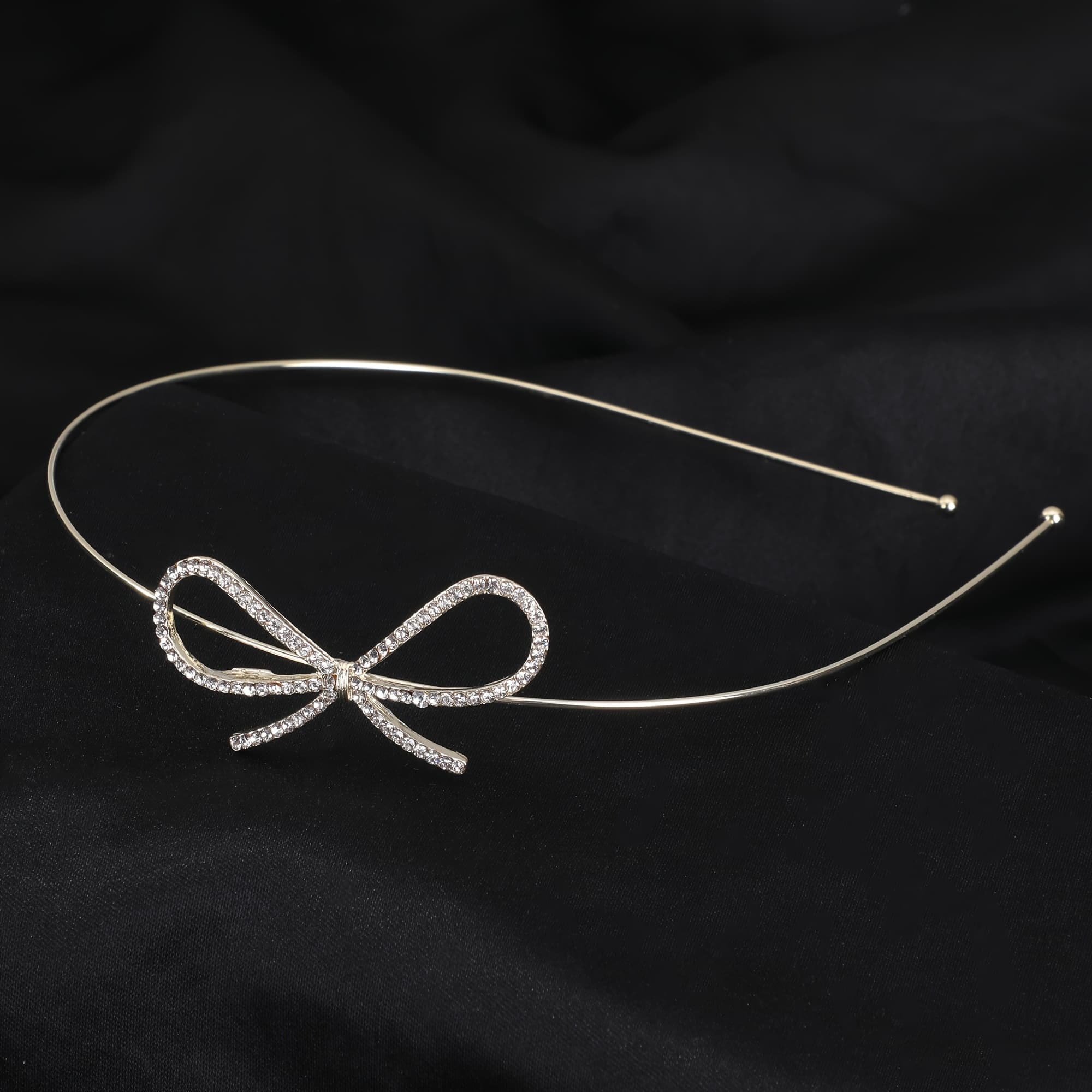 TEMU 1pc Easy Large Bow High-end Diamond-studded Headband Daily Wear