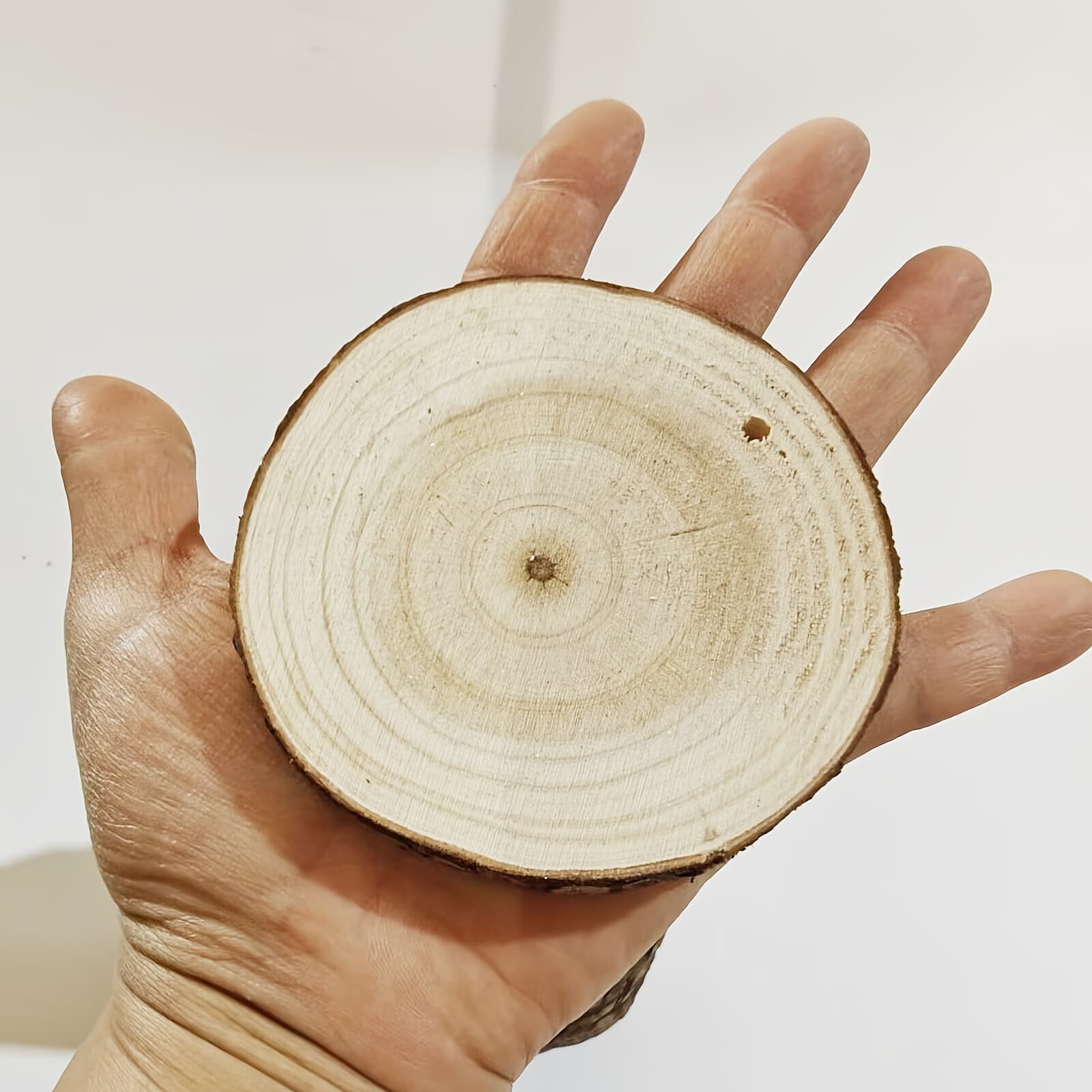 TEMU 28pcs Wooden Coasters Bark Log Slices (2.7-3.5 Inches) | Wood Slices Art Supplies/ Christmas Decoration Materials/ Woodworking Tool Additions