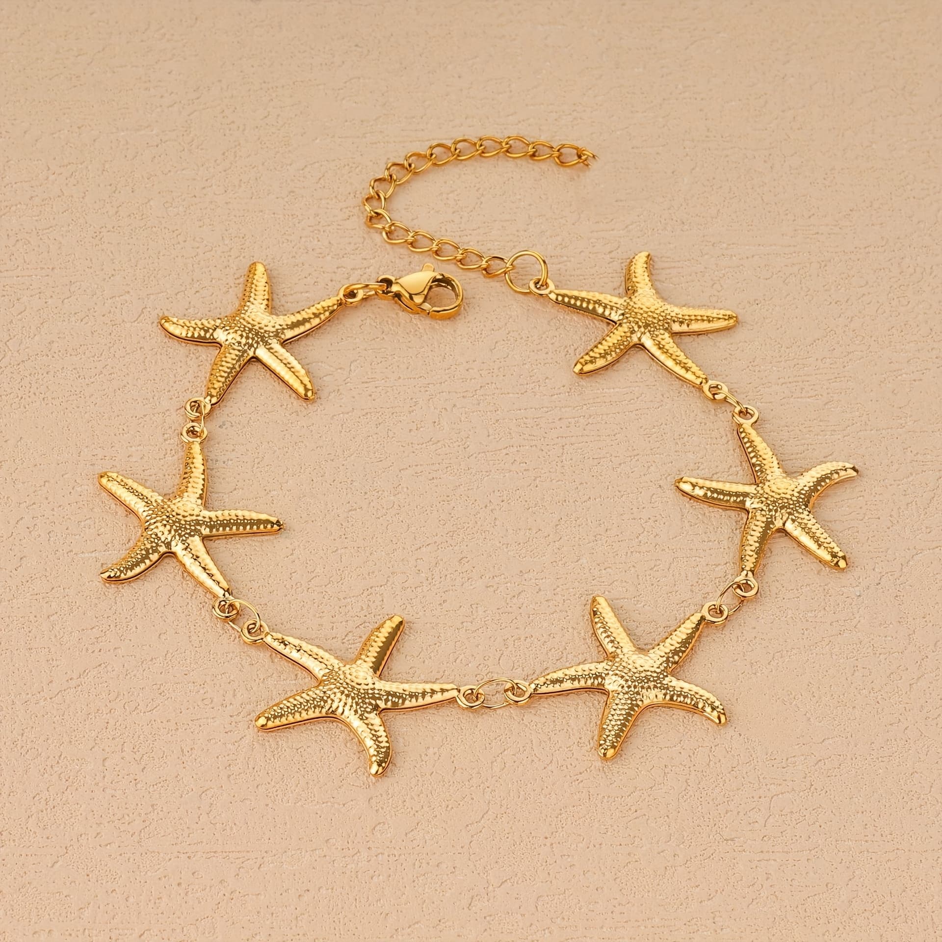TEMU A 316l 316l Stainless Steel Bohemian Ocean Beach Style Starfish Shaped Chain Bracelet Personalized Fashion Jewelry