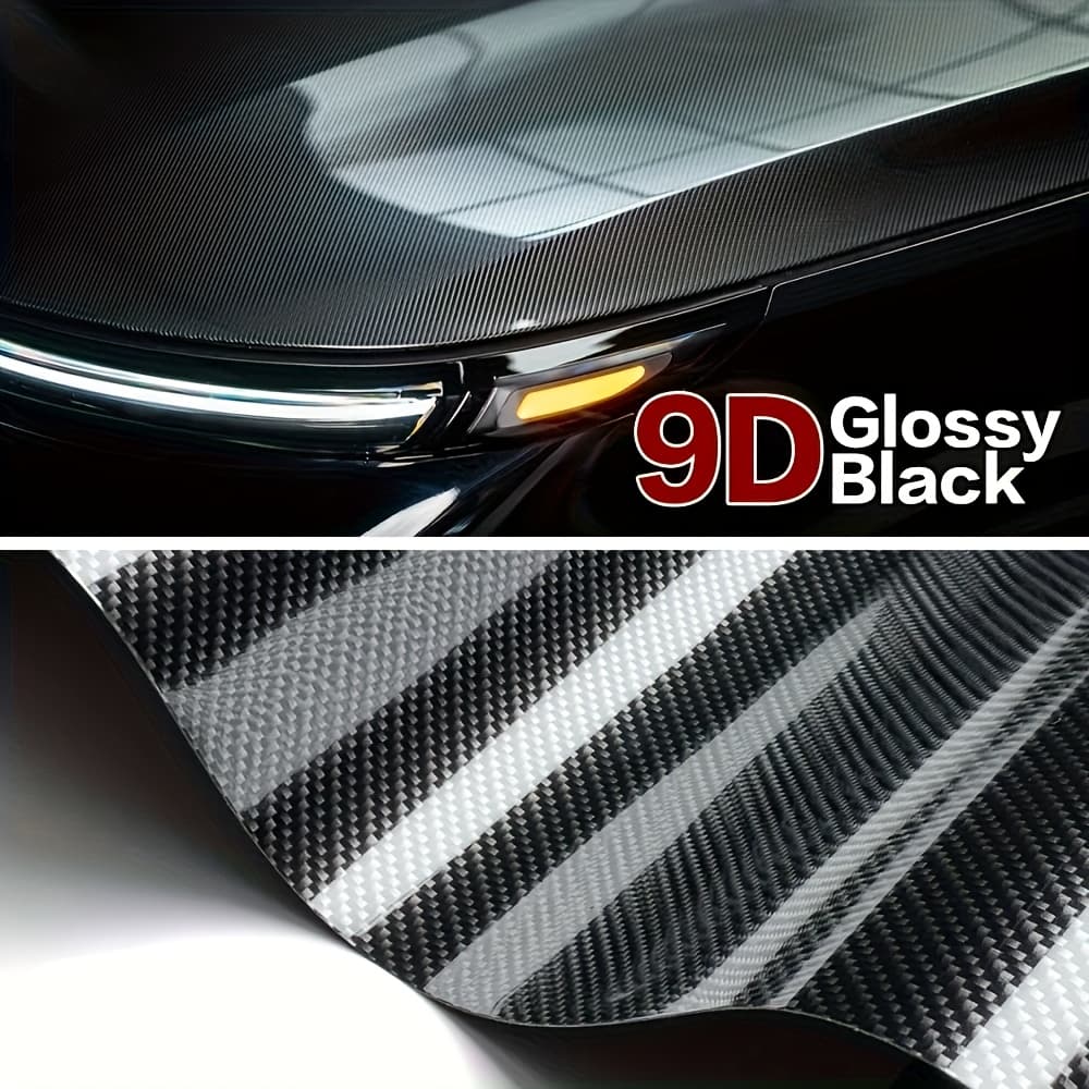TEMU 1 Roll - 9d Glossy Fiber Vinyl Wrap For Cars, High-gloss, Durable Pet Film, Waterproof & Scratch-resistant, Easy To Apply & Cut - Body, Interior & Enhances Style, Vinyl Car Wrap