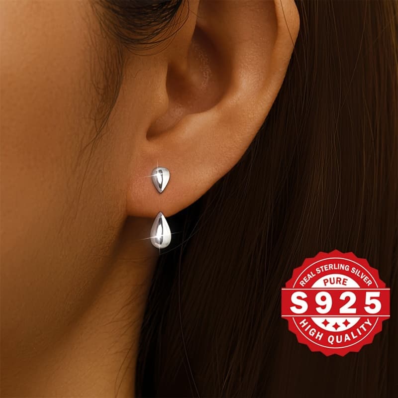 TEMU Stud Earrings, S925 Sterling Silver, Hip Hop Gothic Style, Unisex , Non- For Allergic, Lightweight 1.7g, Suitable For Daily And Music Festivals, Carnival Additions, Suitable For All