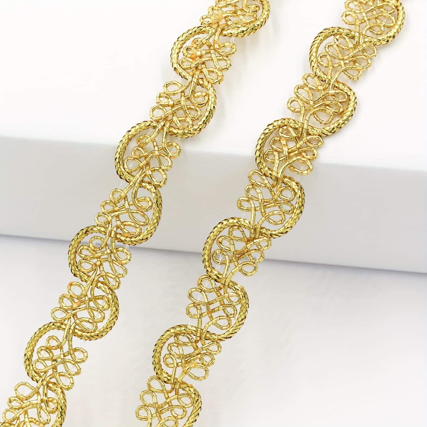 TEMU 5 Yards Of 1.2cm Wide Golden And Silvery Lace Webbed Stage Clothing Luggage Decoration Additions