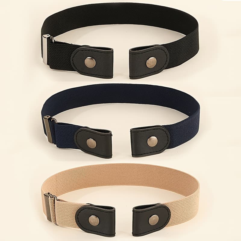 TEMU 3-pack Elastic Waistband For , Seamless Invisible Elastic Waistband, Versatile, For Punching, Daily Commuting Decorative Belt
