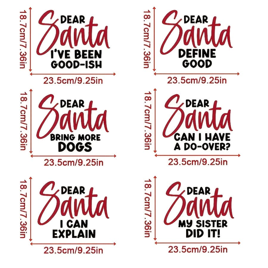 TEMU 6pcs Christmas Santa Family Matching Heat Transfer Stickers - Iron-on Vinyl Decals For Diy T-shirts, Jeans, Hoodies, Handbags & Pillows