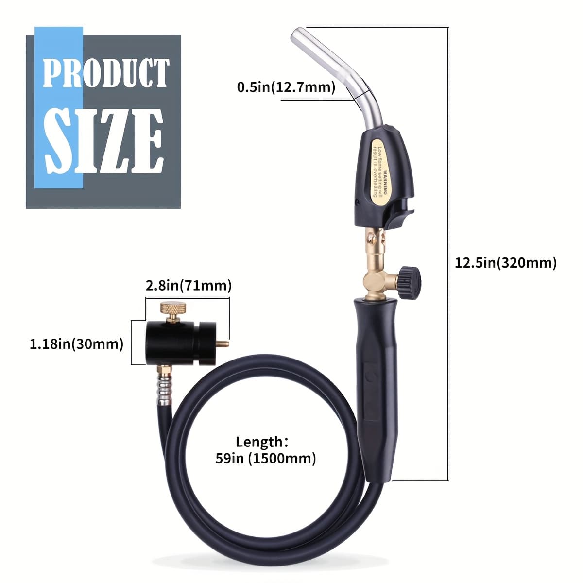 TEMU Propane Torch Hose Kit, Torch Kit & Flame Adjustment, Soldering Welding Torch Fuel By , Map/pro, Propane
