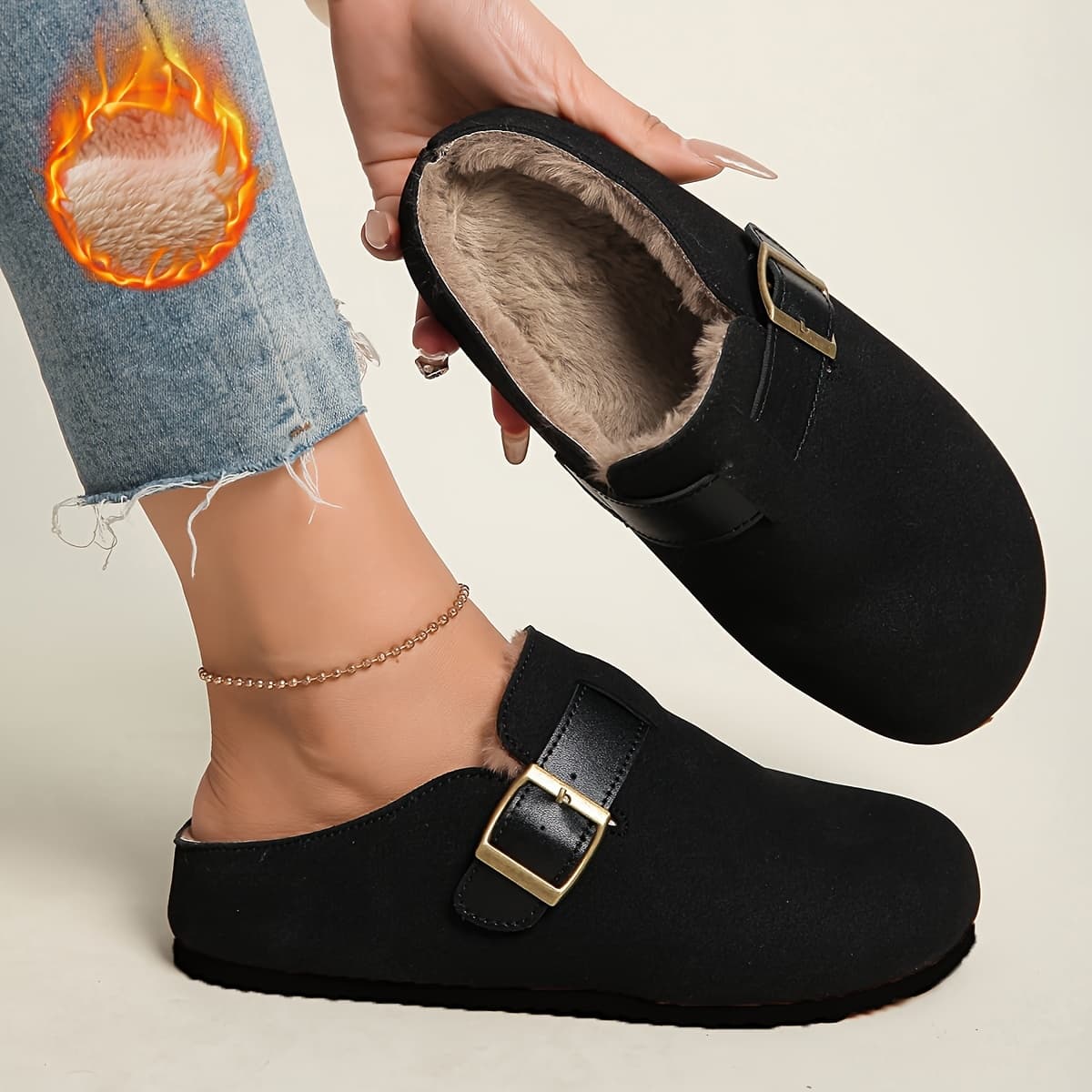 TEMU Women's Loafers With Lining - Slip-on Flat Shoes For Winter & Comfortable Office Wear, Local Warehouse, Women Shoes
