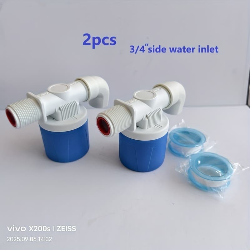 TEMU Set Of 2 Automatic Float Valves For Water Level Control, Measuring 3/4 Inch. No Electricity And Are Made From Pvc And. Designed To Eu/us Thread