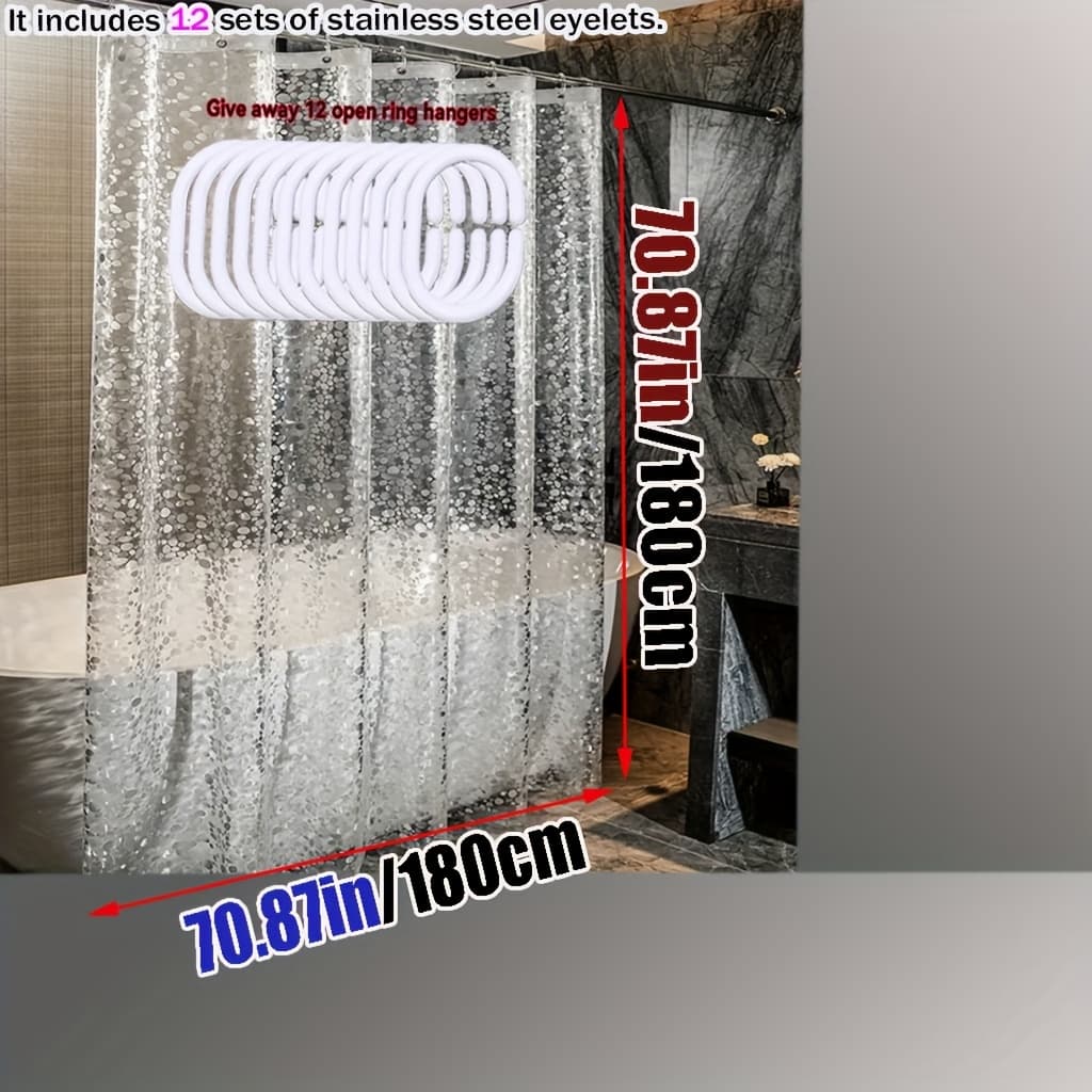 TEMU Pebble , , Textured Bath Curtain, Multiple Sizes For Home And Hotel Use