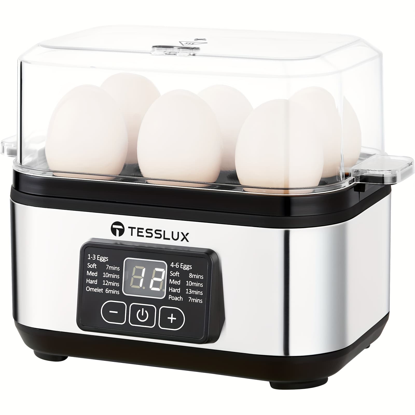 TEMU Electric Cooker, 6 Egg Capacity For Hard Boiled Eggs, Poached Eggs, Eggs, Or Omelets Maker With Auto Shut Off