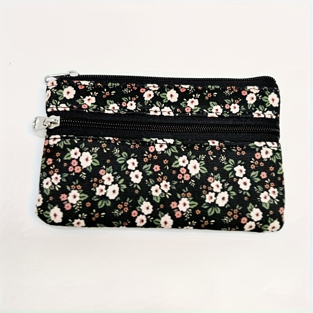 TEMU 1pc Ladies' Wallet, Bohemian-style Floral Coin Purse, Canvas Country-style Bag, Easy, Sweet And Versatile Case, Easy To Carry And Store, Suitable For Daily Wear