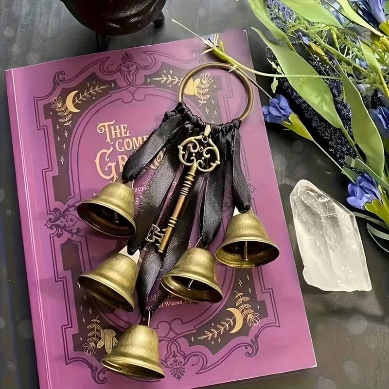 TEMU 1pc Bohemian Bell - Metal Wall Hanging With Ribbon, Attracts Positive Energy, Negative Energy, Perfect Witchcraft Gift, Suitable For Room Decor
