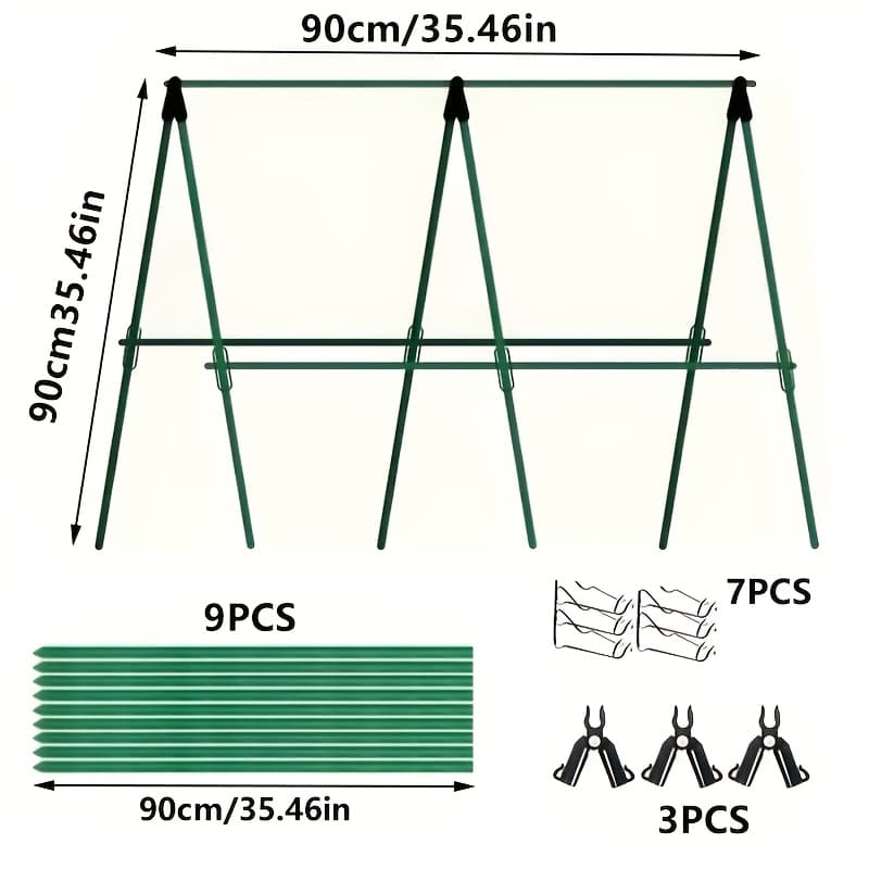 TEMU 19pcs/climbing Frame, Pole Length 35.46 Inches, Climbing Plant Support Frame, Garden -very Suitable For Gardening, Outdoor Fruits, Grapes, Loofah Frame, Courtyard Flower Frame