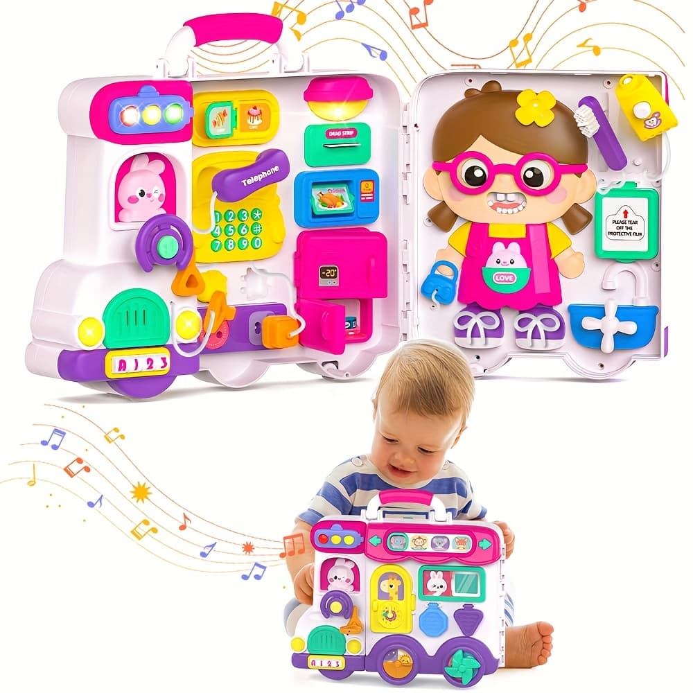 TEMU Pink Board, Musical Toy, Sensory Development Toy, Early Education Learning Toy For Motor Skills, Suitable For 6-12-18 Months, Great For Valentine's Day, Christmas, Halloween And Birthday Gifts