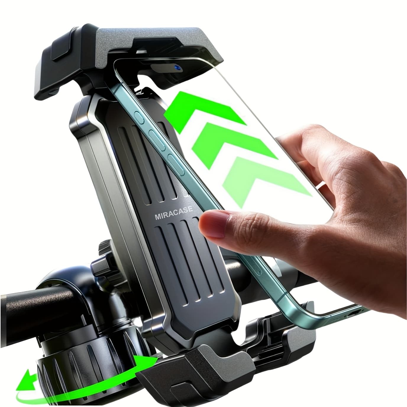 TEMU Motorcycle Phone Holder Mount, [anti-vibration Drop-proof Anti-navigation Shaking] Bicycle Phone Holder Handlebar Phone Mount For Iphone All Cell Phones.
