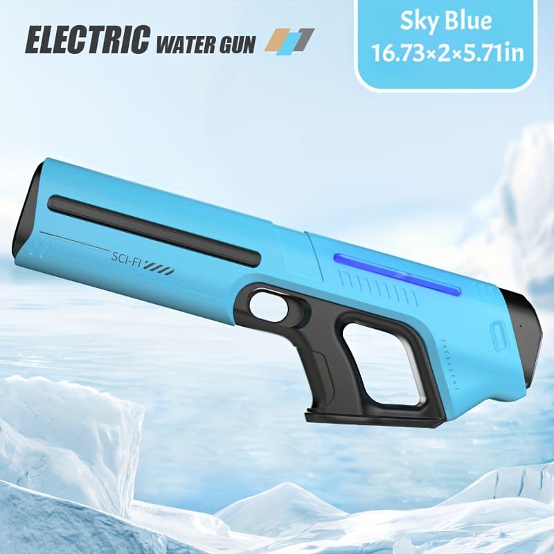 TEMU Electric Water Gun, Jet Gun With Led Light Show, 40ft Long Range Water Blaster, Usb Rechargeable Large Tank Waterguns For Kids & Adults, Adult Water Gun For Pool Beach Backyard
