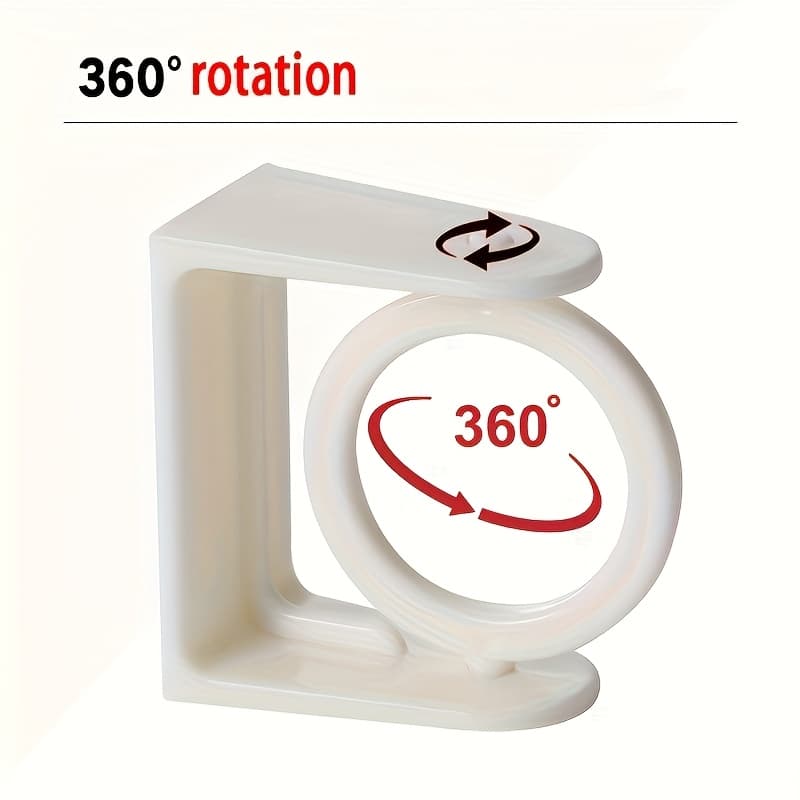 TEMU Plastic Rod Bracket 10pcs, Can Rotate 360°, Self-adhesive Installation, Suitable For Stretching Clothesline, Curtains, Shelves, Suitable For School Dormitories And Home Use