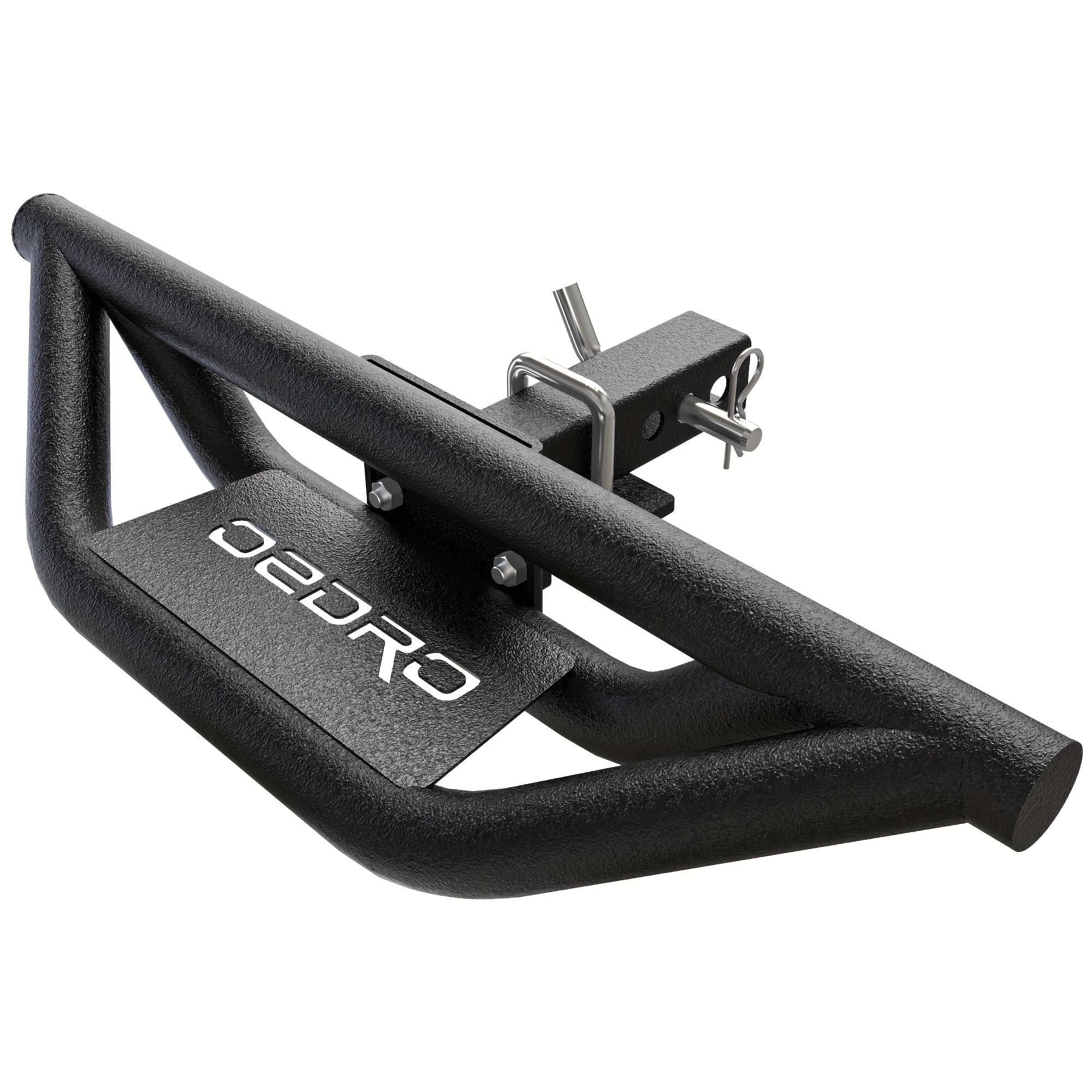 TEMU Step Bar For Towing Hitch Designed For Trucks With A 2-inch Trailer Hitch Receiver, Featuring A Textured Black Rear Bumper Guard