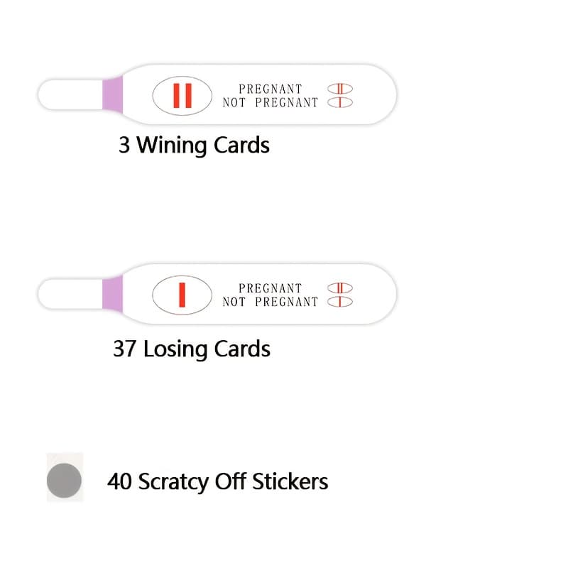 TEMU 40 Pink Scratch-off Pregnancy Test Cards, Shower Games, Girl-themed Shower Scratch-off Game