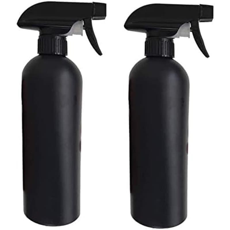 TEMU 2pcs Plastic Spray Bottles, Black Cleaning Spray 500ml, Heavy-duty Opaque Refillable Reusable Empty Anti-biodegradable Leak-proof Sprayers, Suitable For Home, Garden, Plants, Kitchen