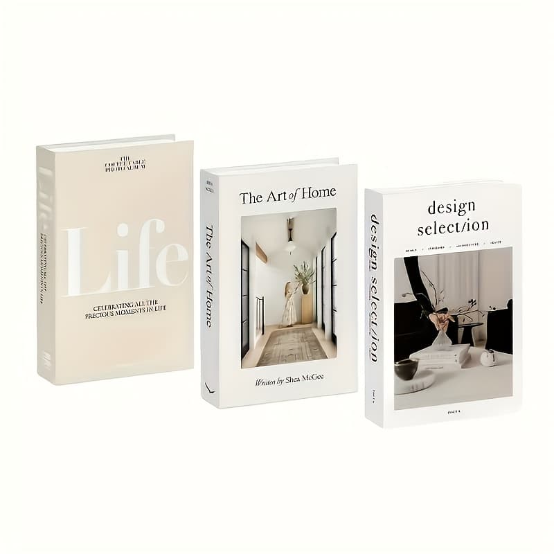 TEMU Minimalist Book Set Of Three, Fashionable Decor Books, Realistic Bookshelf Ornaments, Photo Props.