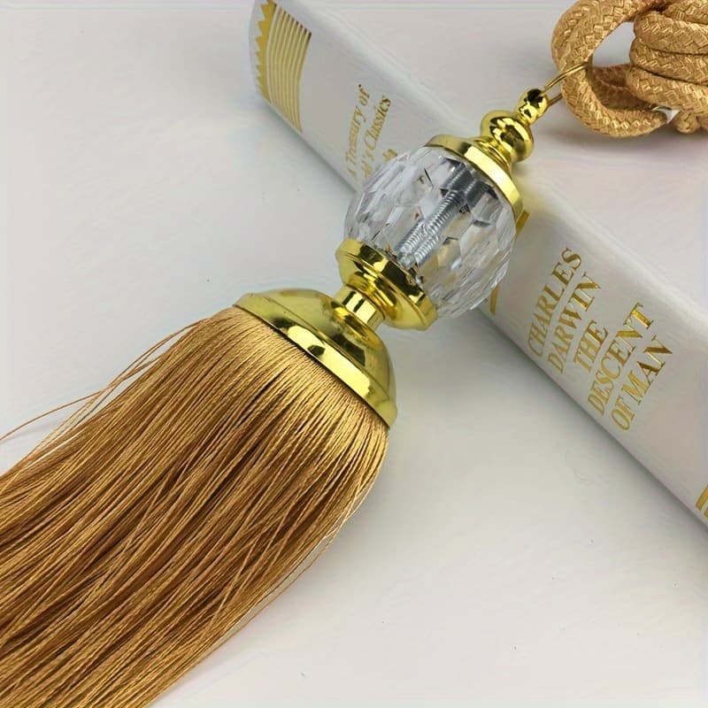 TEMU 1pc Curtain Tieback Crystal Ball Tassel Bobble Curtain Tieback Living Room Bathroom Decor Tieback
