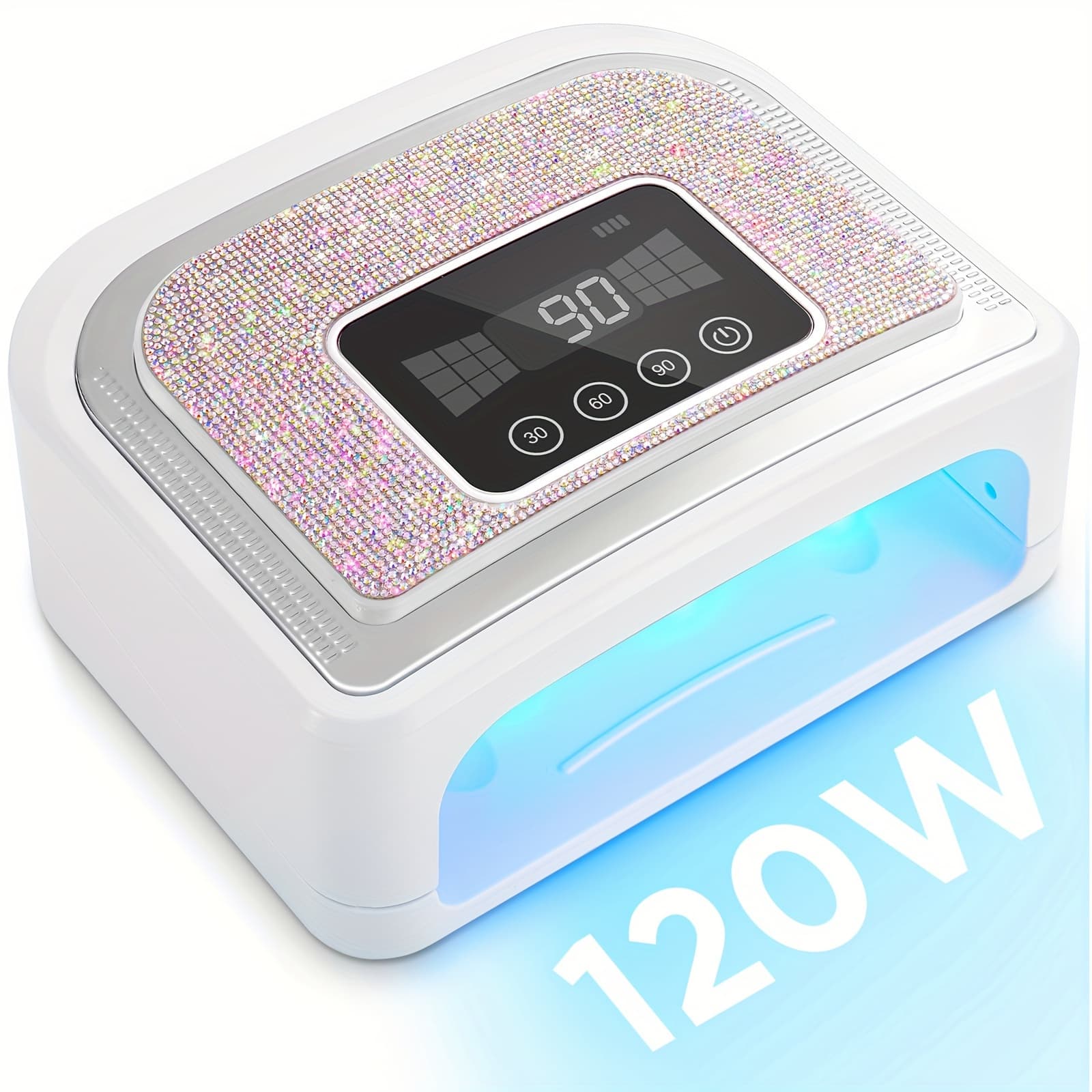 TEMU 120w Rechargeable Nail Lamp For Gel Nails, Led Nail Lamp With 4 Timer