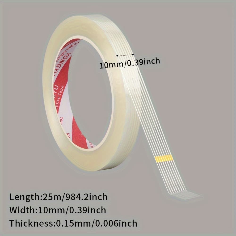 TEMU Clear Fiberglass Tape For Secure Appliance Mounting - No Residue, Single-sided , Ideal For Plastic, Wood, Glass, Stone, Metal - Perfect For Packaging & Crafts