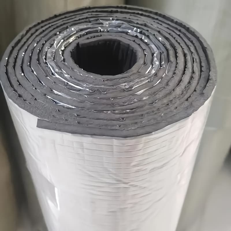 TEMU 1 Self-adhesive Aluminum Foil Insulation Roll-19.69x118.11 Inches, High Temperature Resistance, Sound Absorption.