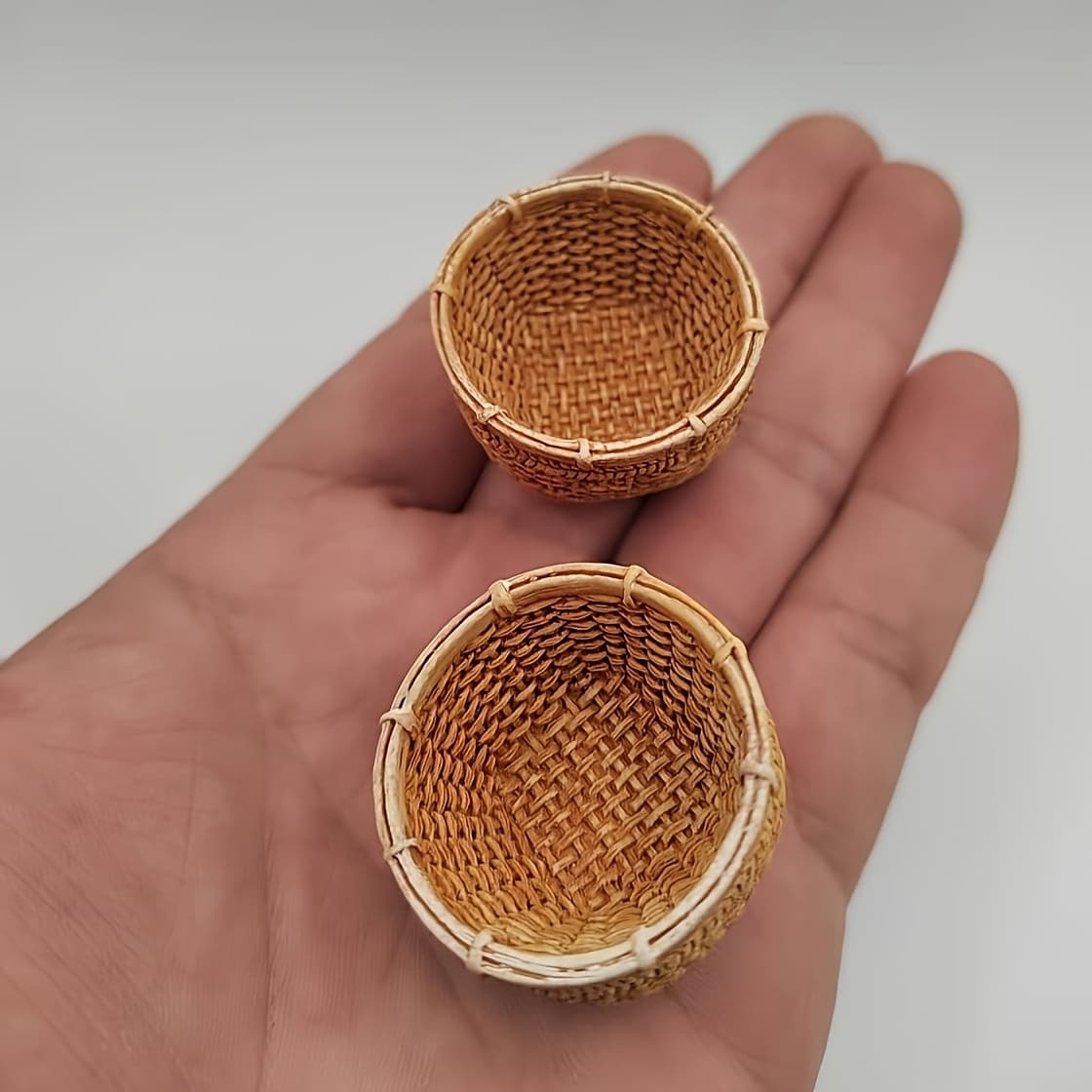 TEMU 10pcs Miniature Landscape Simulation Basket, Suitable For Small Ornaments For Dining Tables And Mini Houses