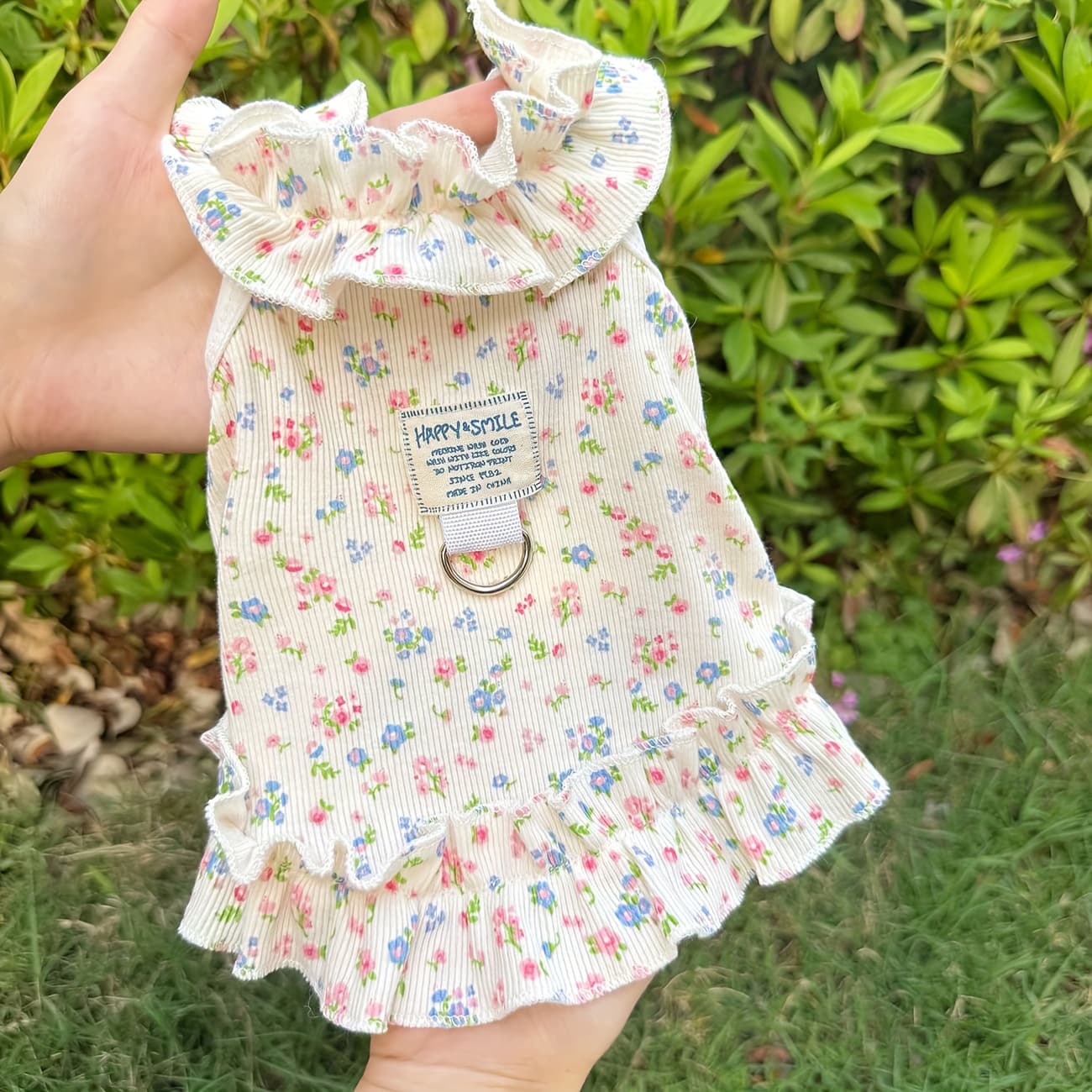 TEMU Pet Cat And Dog Ruffle Floral Dress