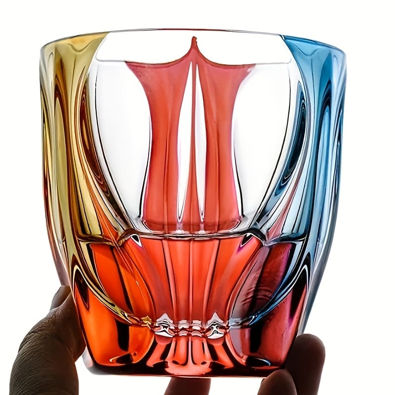 TEMU 1pc Of Czech Crystal Colored Wine Glass, A Luxurious Modern Gift Featuring Hand-painted Designs, Perfect For Stylish Wine Decoration. This High-end Glass Is Suitable For Red Wine And Whiskey