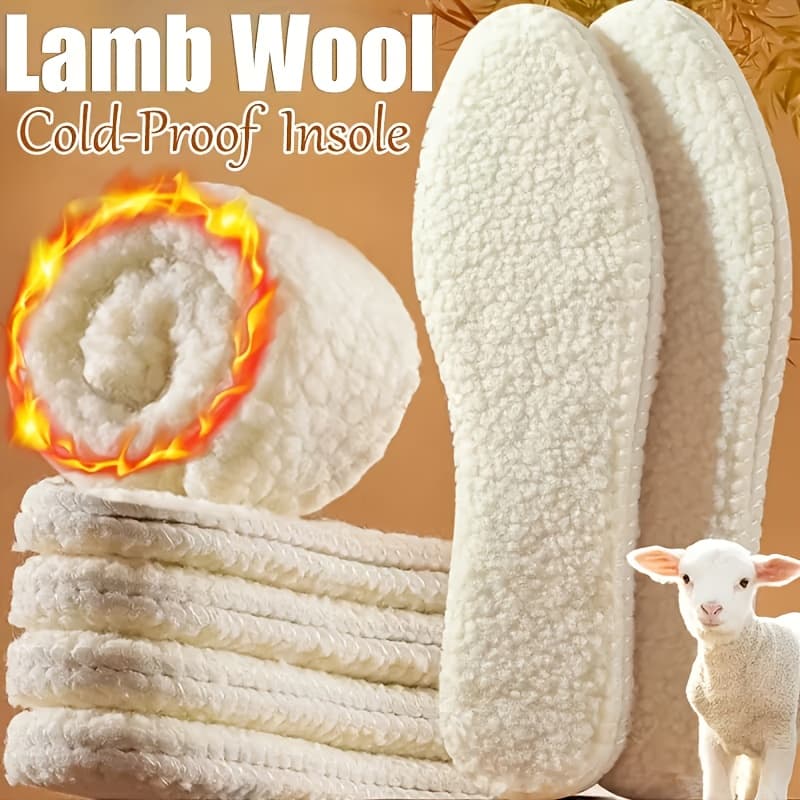 TEMU 12pcs, 6pairs Soft Lambswool Insoles For Men And Women, Winter Warm Thickened Cuttable Sole Pads, Perfect Christmas, Thanksgiving, Halloween Gift