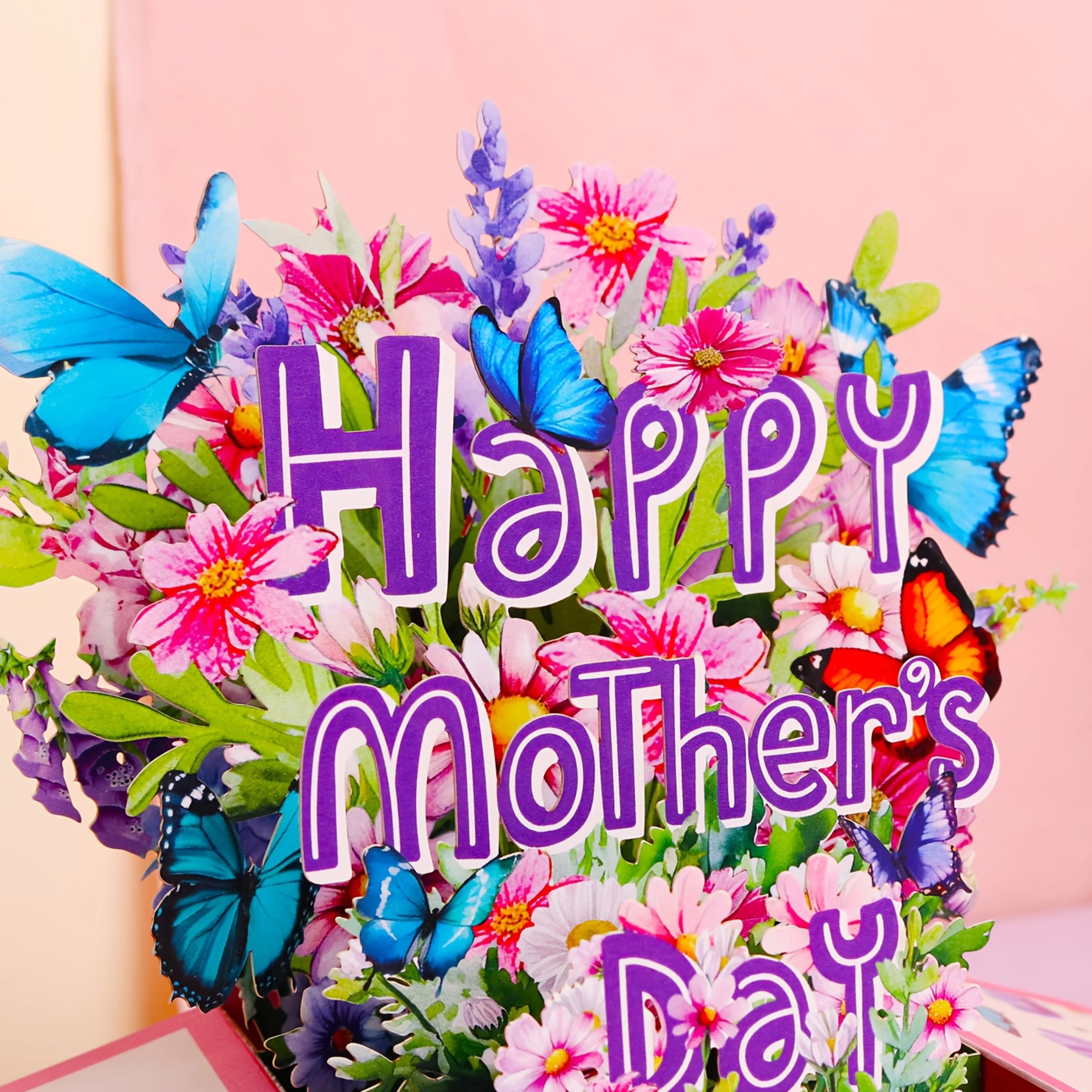 TEMU 3d Pop-up Happy Card With Daisy Flowers And Butterflies, Paper Greeting Card For Mom, , Wife, Holiday Occasion, Home Decor, Party Favor