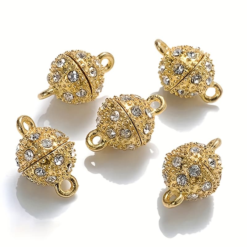 TEMU 5 Pairs Round Magnet Connecting Clasps Bead Pendant Couple Magnetic Clasps For Jewelry Bracelet 14x8mm