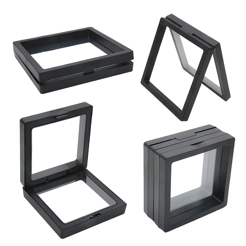 TEMU 60 Floating Display Case 2.75 × 2.75 × 0.79in Challenge Display Cases, Transparent Pe 3d Displays, Frame Holder Stands, Jewelry Storage Box For , Shells, Gems, Jewelry Boxes