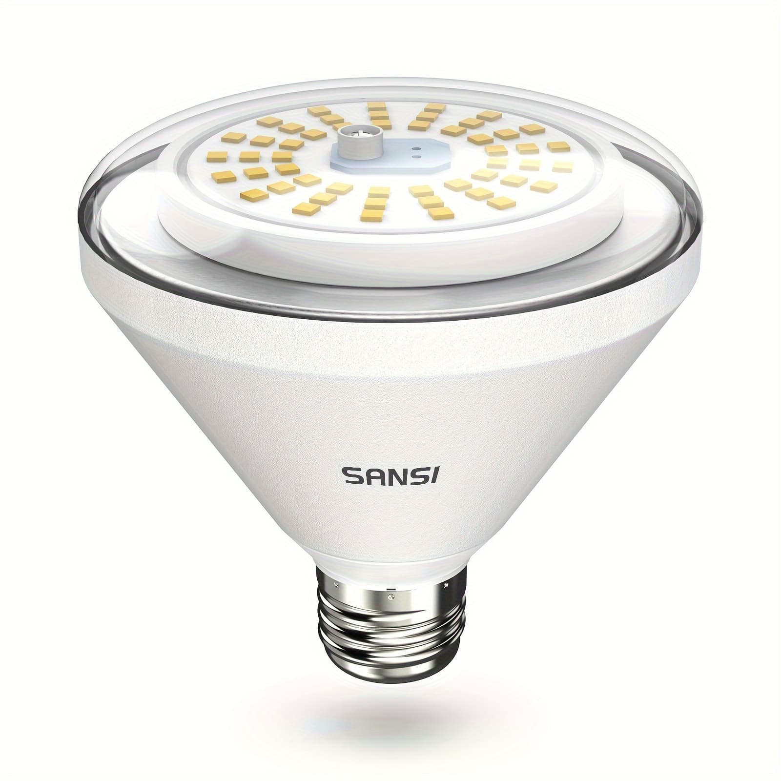 TEMU Sansi 200w Equivalent Led Grow Light Bulb, Br30 24w Full Grow Bulb With 120° Angle For Indoor Plants, 4000k Daylight White Plant Lights