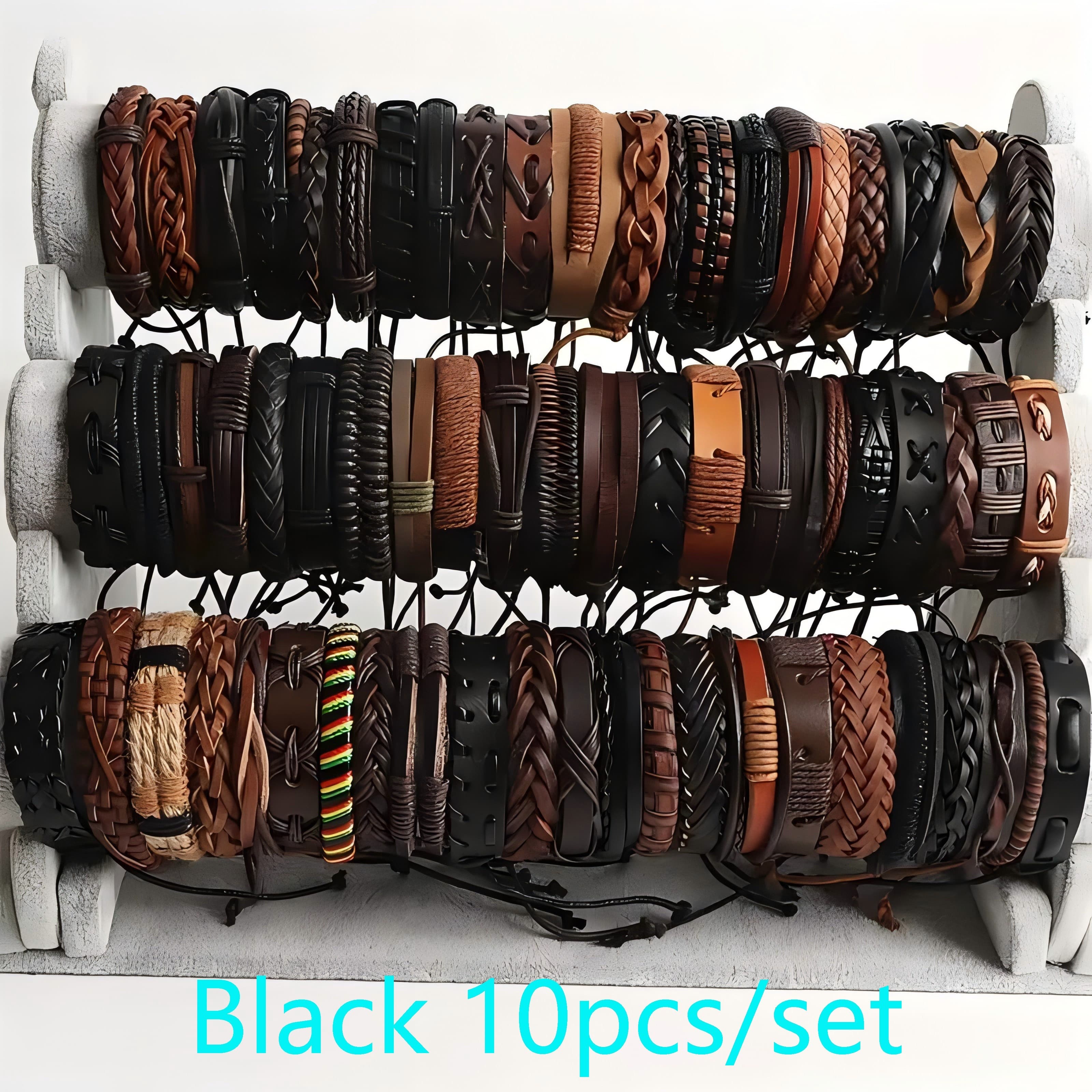 TEMU 10pcs Stylish Woven Teenager's Mixed Casual Faux Leather , For Teenager, For Teenager