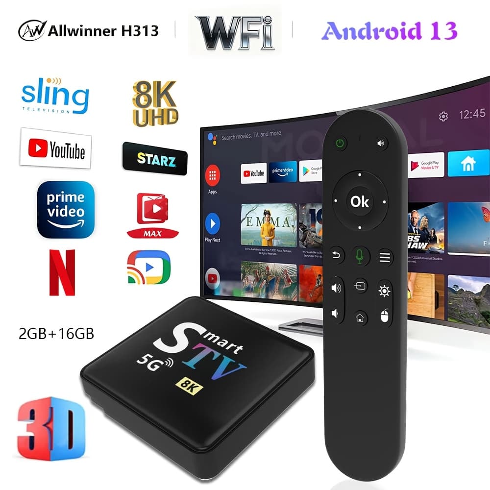 TEMU M98-m9 Tv Box Atv H313 -core 4g 5g Dual Wifi Bt 5.0 Media Player Hd 4k M98 Smart Tv Box Player