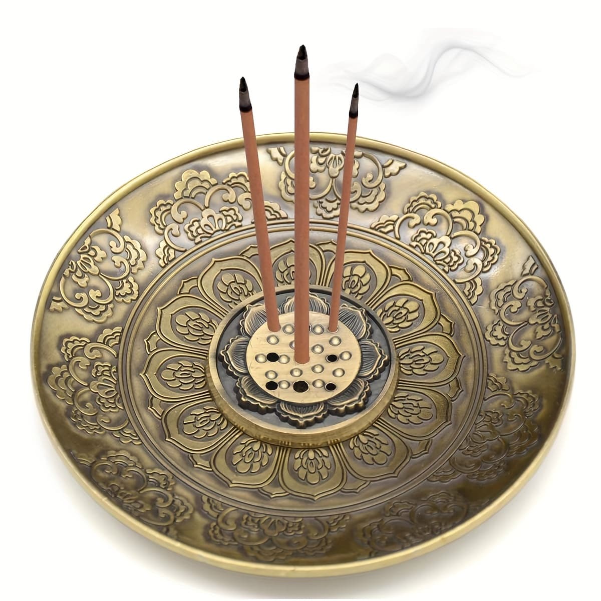 TEMU Elegant Zen For Lotus Flower Metal Incense Holder - Alloy Yoga Incense Holder With Ash Catcher, Ideal For Decor, Perfect For Christmas, Halloween, Easter, Hanukkah, Thanksgiving, Incense Stick