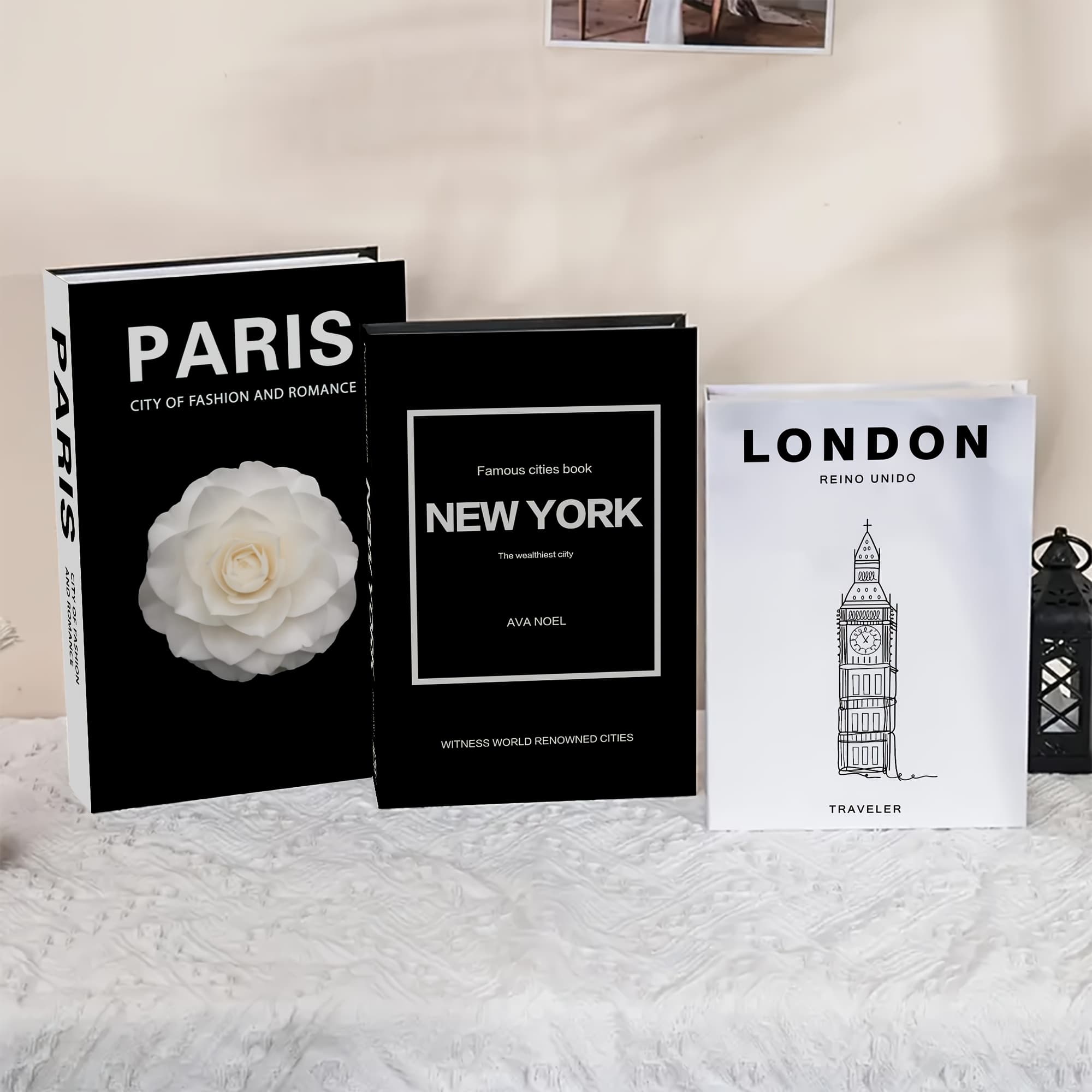 TEMU A Set Of 3, Large, Medium And Small 3 Sizes Of Decorative Books, Paper Simulation Books, Of Fake Books, Desktop Fashion Decorations, Aesthetic Decoration Ornaments