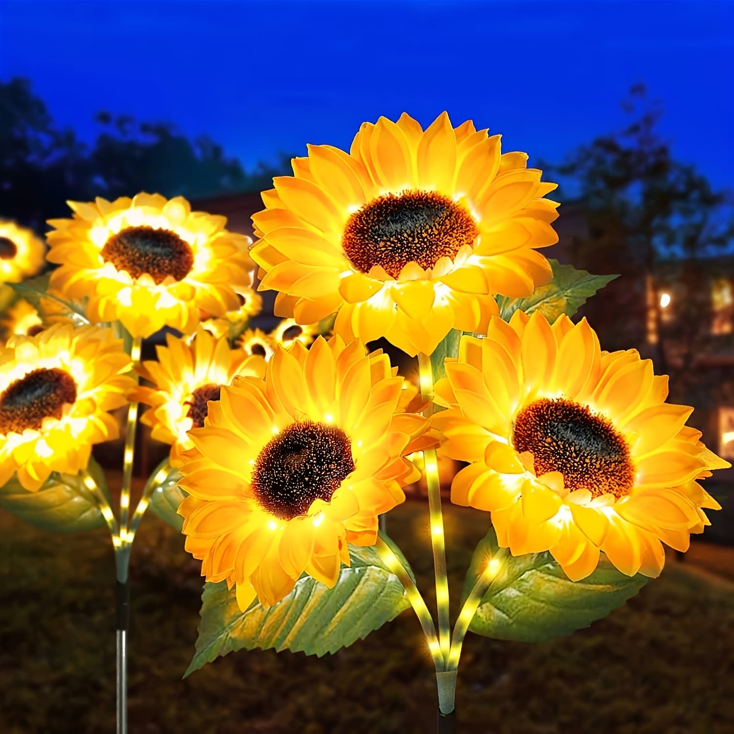 TEMU 1/2pcs Solar Sunflower Garden Light Outdoor Garden Decoration - Sunflower Light Solar Outdoor Light Valentine's Day Patio Lawn Passage Decoration, Solar Light String