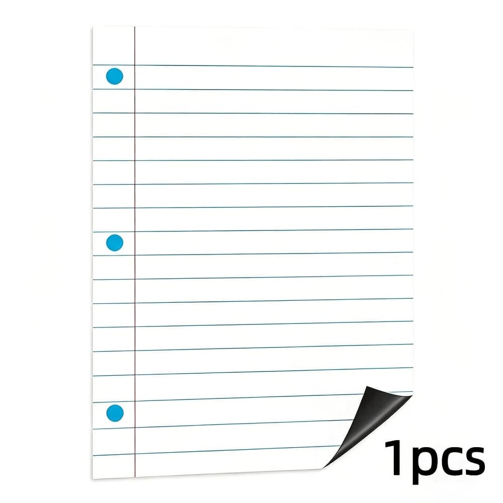 TEMU 1pc Enormous Magnetic Whiteboard Paper, 45.72cm X 60.96cm, Start, Classroom Dry-erase Horizontal Line Paper, Teacher Teaching Supplies, Classroom Writing Inner Liner