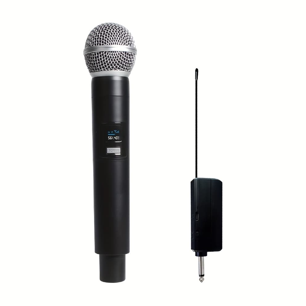 TEMU Dual-channel Wireless Microphone System With 2 Handheld Microphones, Suitable For Events, , Live Broadcasts, And Meetings With Low Latency (rechargeable Version)