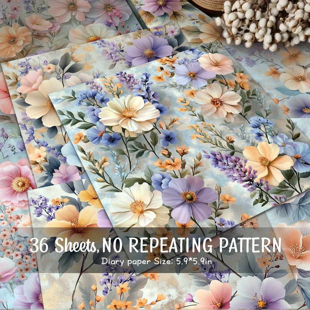 TEMU 36 Sheets Of Soft And Shadow Paper, Decorative Paper Suitable For Background Decoration, Handmade Garbage Diary And