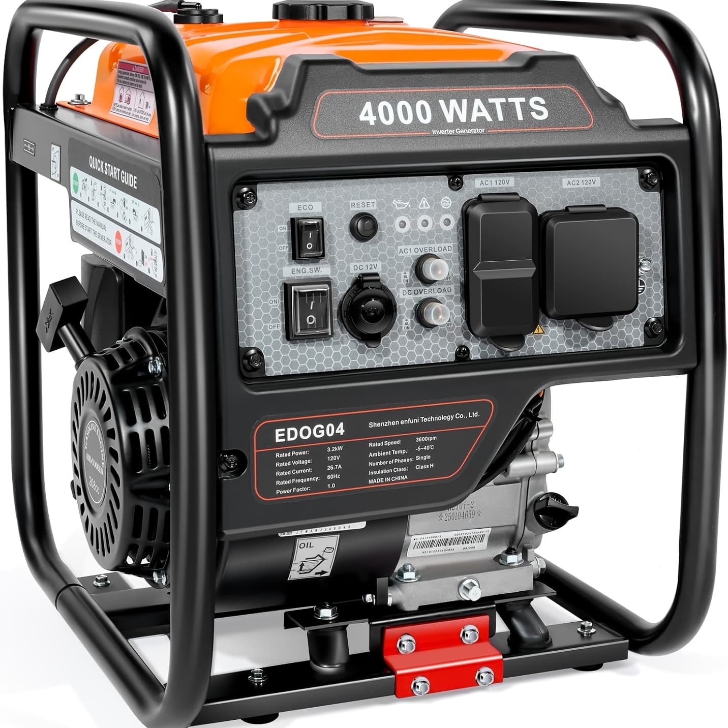 TEMU Portable Generator, 4000w High Power, , High Power, Suitable For Hurricane Weather, Camping, Home Rv Backup Power Dual 120v Ac Sockets, Usb And C-type Ports, Reliable