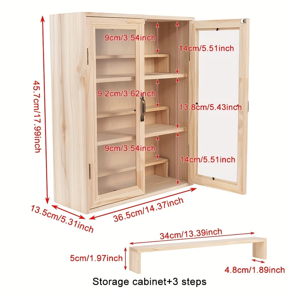 TEMU [ 1 Set ] 6 Layer Stepped Thickened Display Rack, Dust-proof Storage Rack, Figurine Model Display Cabinet, Living Room Bedroom Decoration Rack