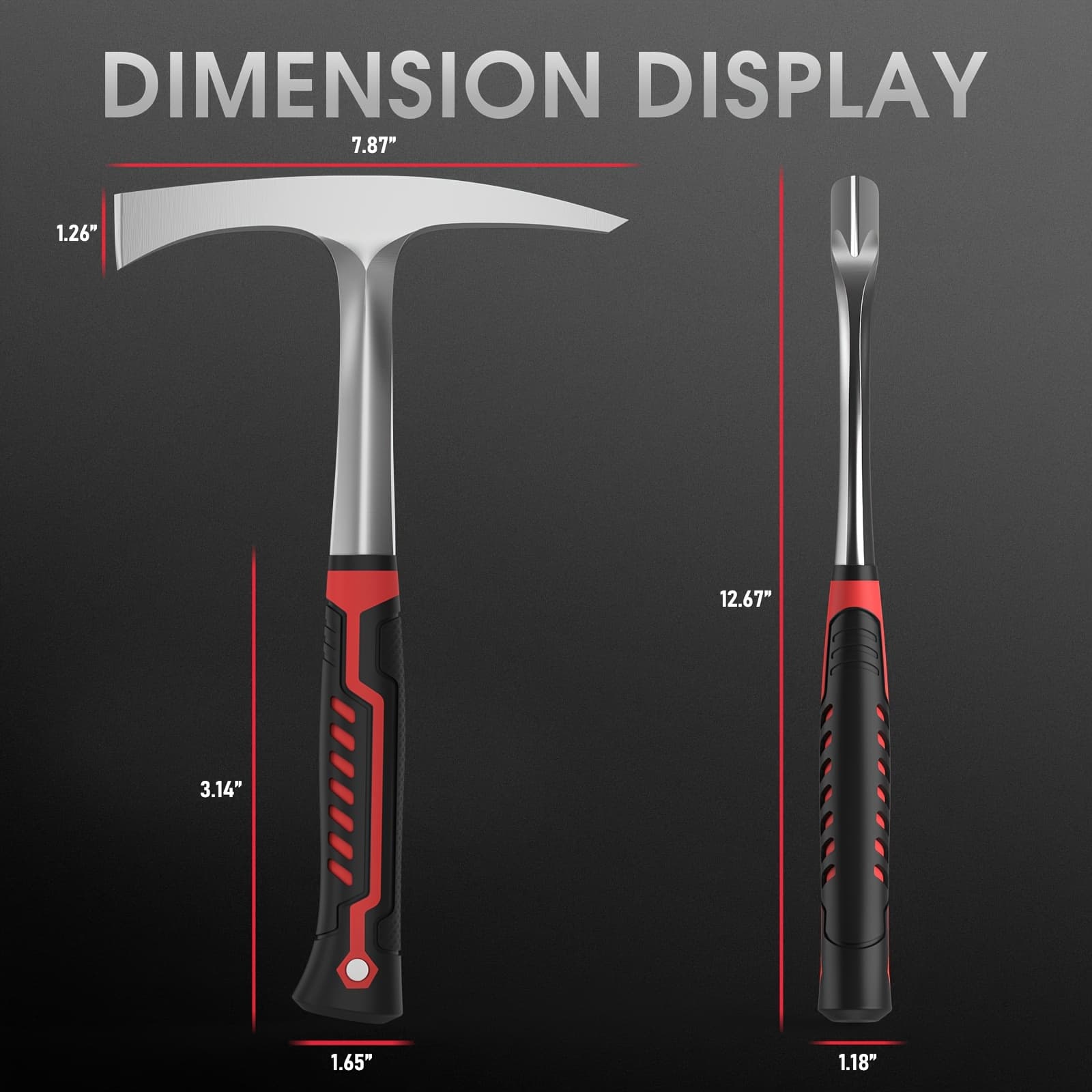 TEMU 28oz Welding Chipping Hammer, Carbon Steel Slag Removal Tool With Shock-reducing Grip, Welder's Essential Tool